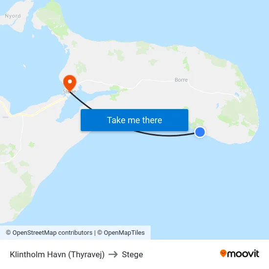 Klintholm Havn (Thyravej) to Stege map