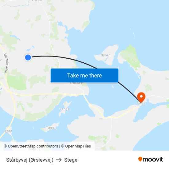 Stårbyvej (Ørslevvej) to Stege map