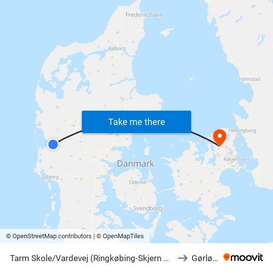 Tarm Skole/Vardevej (Ringkøbing-Skjern Kom) to Gørløse map