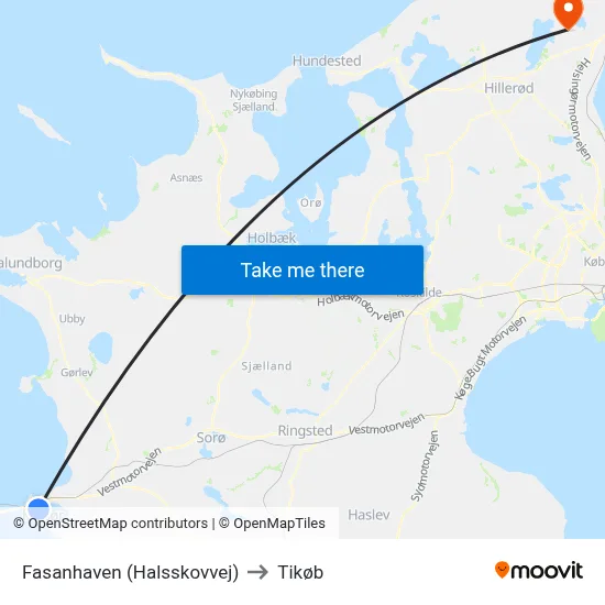 Fasanhaven (Halsskovvej) to Tikøb map