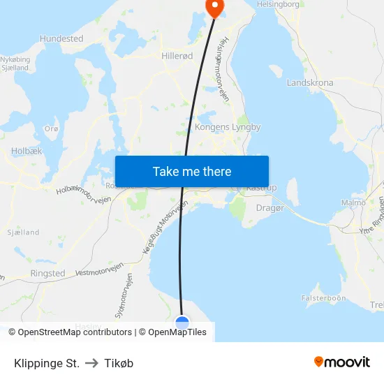 Klippinge St. to Tikøb map