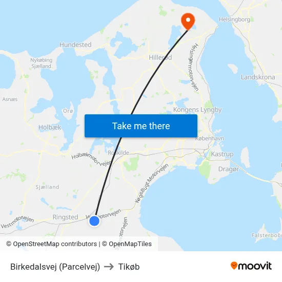 Birkedalsvej (Parcelvej) to Tikøb map