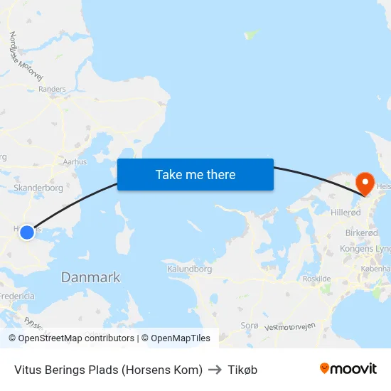Vitus Berings Plads (Horsens Kom) to Tikøb map