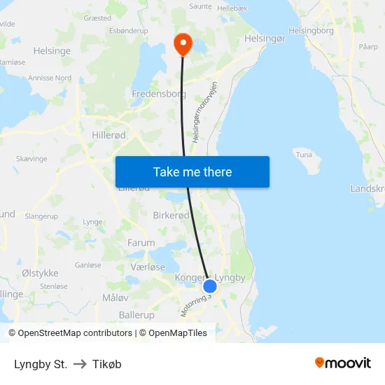 Lyngby St. to Tikøb map