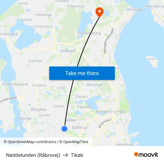 Nøddelunden (Råbrovej) to Tikøb map