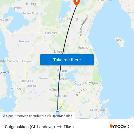 Galgebakken (Gl. Landevej) to Tikøb map