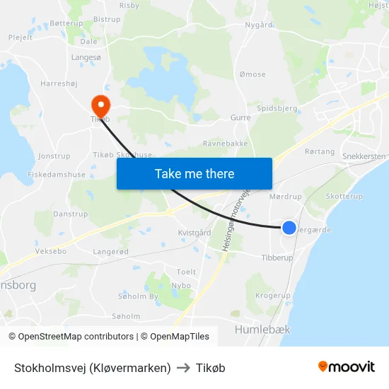 Stokholmsvej (Kløvermarken) to Tikøb map