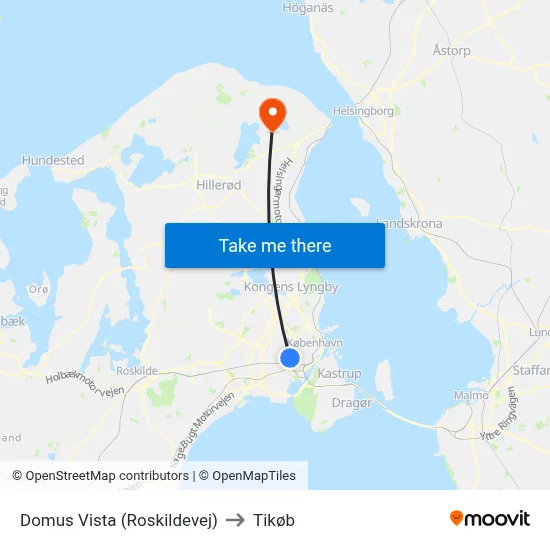 Domus Vista (Roskildevej) to Tikøb map