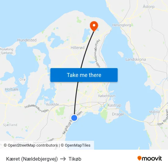 Kæret (Nældebjergvej) to Tikøb map