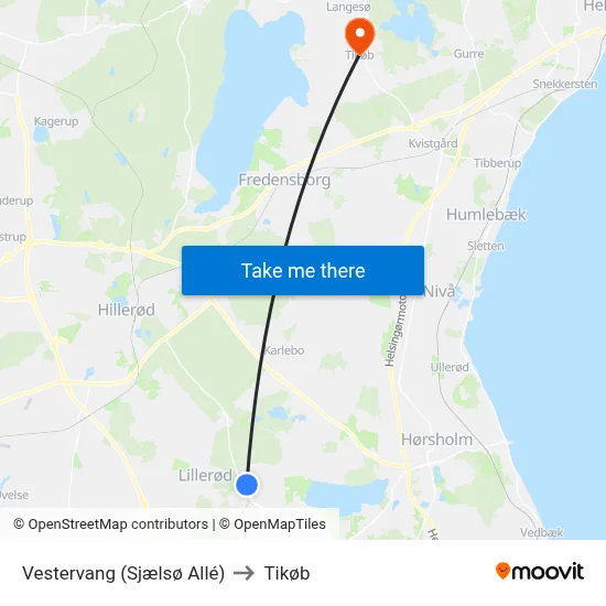 Vestervang (Sjælsø Allé) to Tikøb map