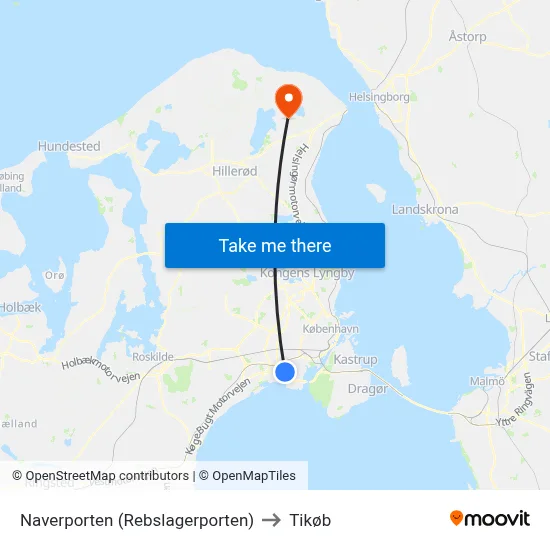 Naverporten (Rebslagerporten) to Tikøb map