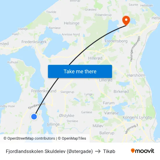 Fjordlandsskolen Skuldelev (Østergade) to Tikøb map