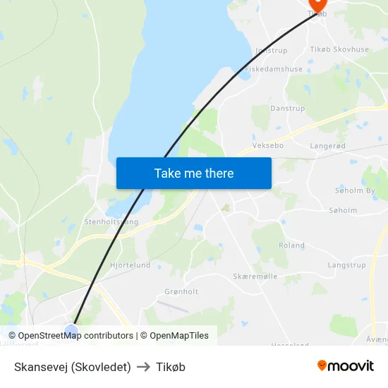 Skansevej (Skovledet) to Tikøb map