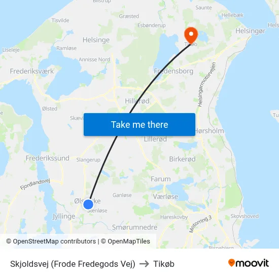 Skjoldsvej (Frode Fredegods Vej) to Tikøb map