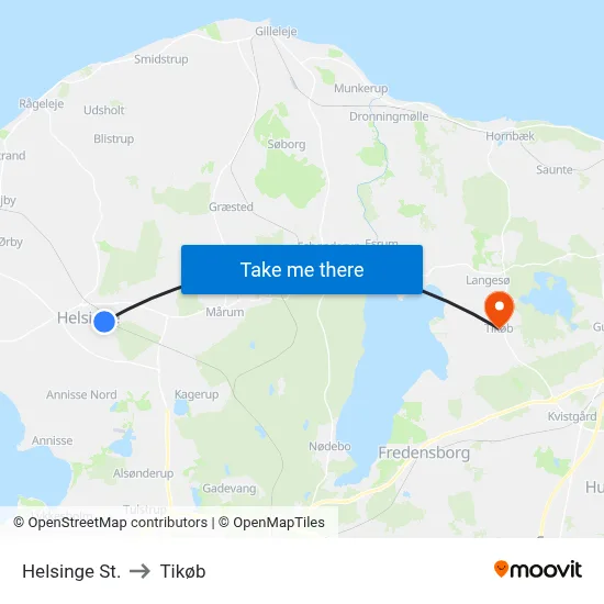 Helsinge St. to Tikøb map