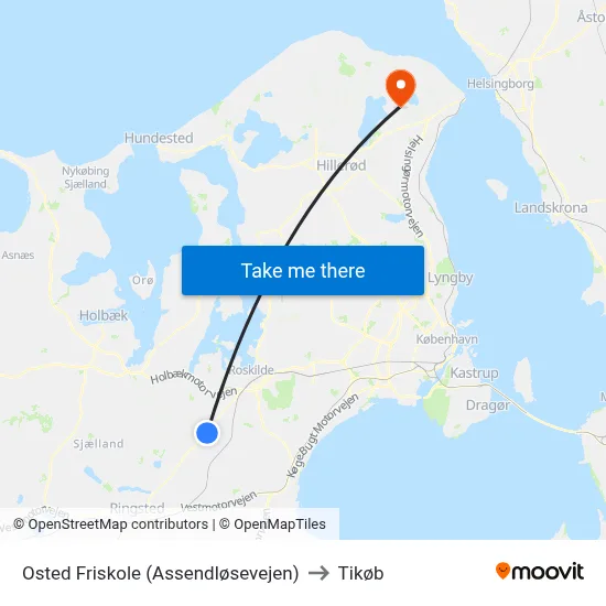 Osted Friskole (Assendløsevejen) to Tikøb map