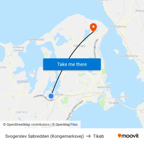 Svogerslev Søbredden (Kongemarksvej) to Tikøb map