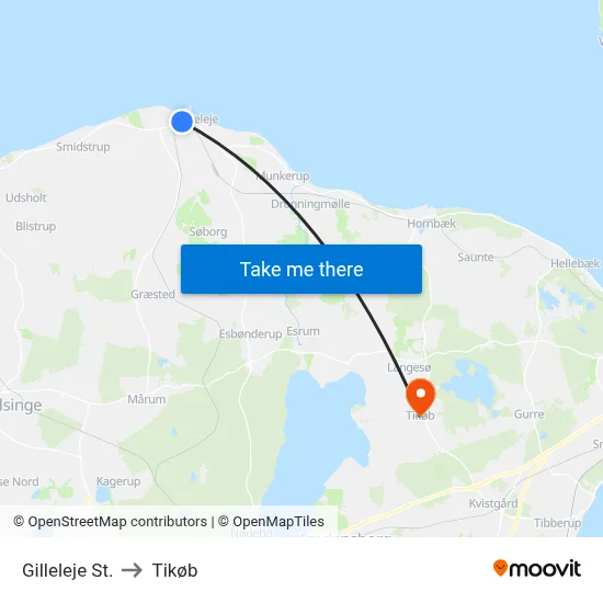Gilleleje St. to Tikøb map