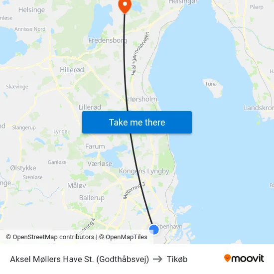 Aksel Møllers Have St. (Godthåbsvej) to Tikøb map