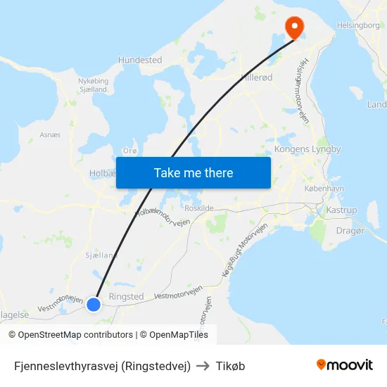 Fjenneslevthyrasvej (Ringstedvej) to Tikøb map