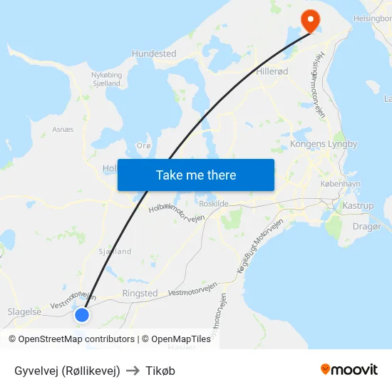Gyvelvej (Røllikevej) to Tikøb map