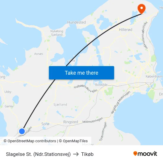 Slagelse St. (Ndr.Stationsvej) to Tikøb map