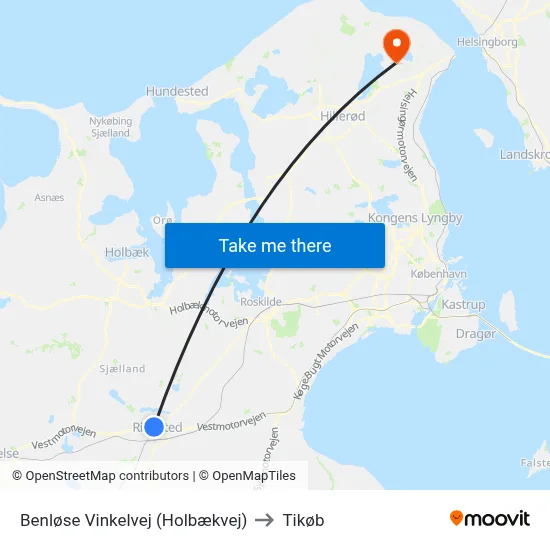 Benløse Vinkelvej (Holbækvej) to Tikøb map