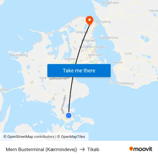 Mern Busterminal (Kærmindevej) to Tikøb map