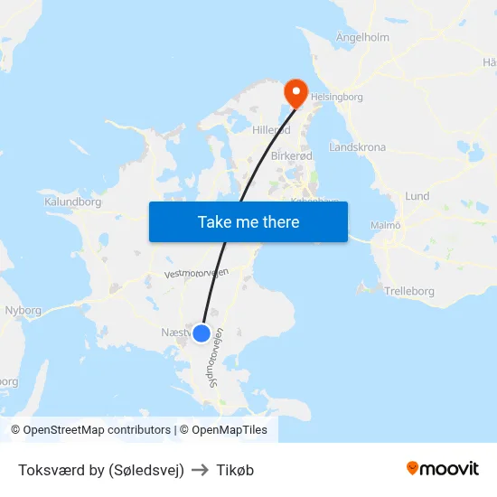 Toksværd by (Søledsvej) to Tikøb map