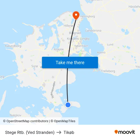 Stege Rtb. (Ved Stranden) to Tikøb map
