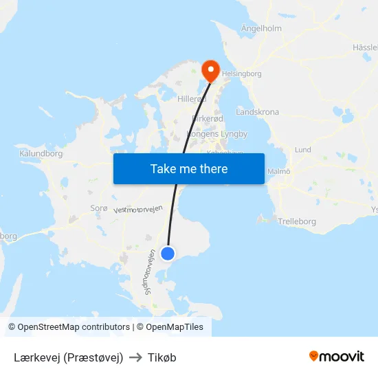 Lærkevej (Præstøvej) to Tikøb map