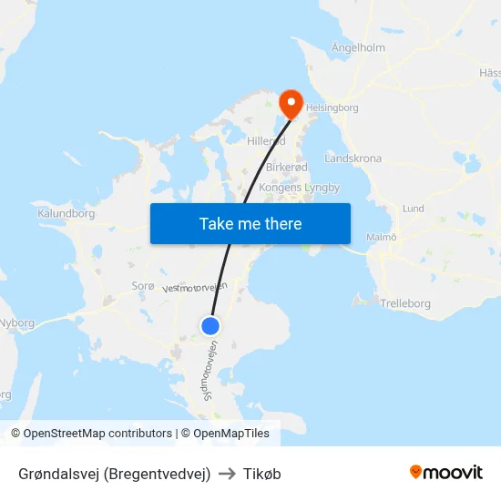 Grøndalsvej (Bregentvedvej) to Tikøb map