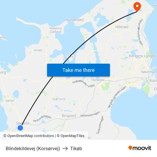 Blindekildevej (Korsørvej) to Tikøb map