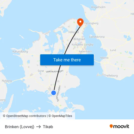 Brinken (Lovvej) to Tikøb map