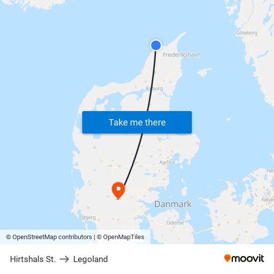 Hirtshals St. to Legoland map