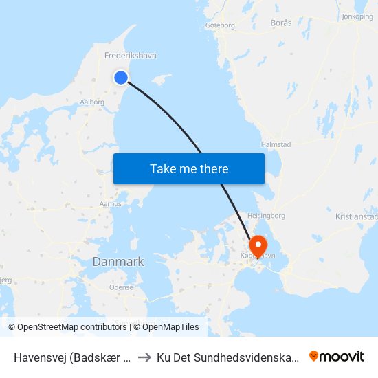 Havensvej (Badskær / Frederikshavn Kommune) to Ku Det Sundhedsvidenskabelige Fakultet - Panum Instituttet map