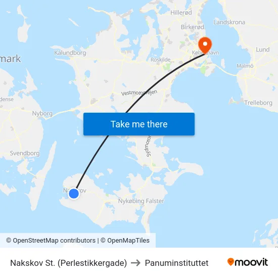 Nakskov St. (Perlestikkergade) to Panuminstituttet map
