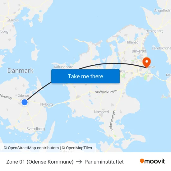 Zone 01 (Odense Kommune) to Panuminstituttet map