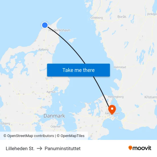 Lilleheden St. to Panuminstituttet map