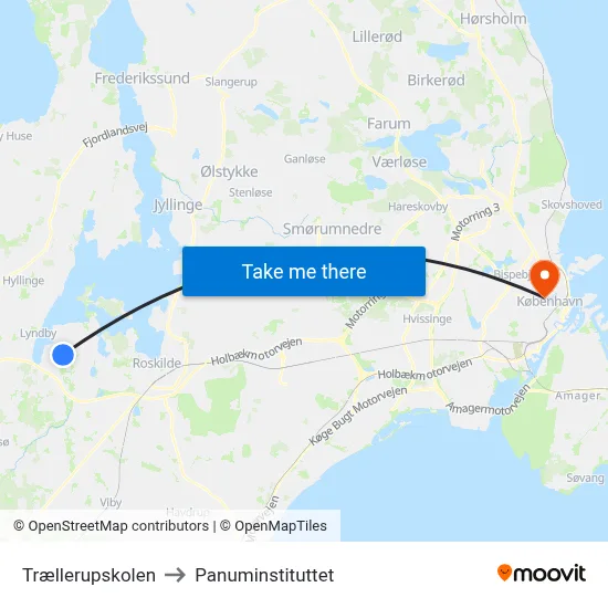 Trællerupskolen to Panuminstituttet map