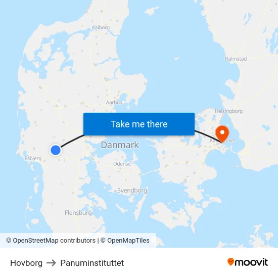 Hovborg to Panuminstituttet map