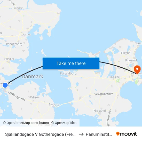 Sjællandsgade V Gothersgade (Fredericia) to Panuminstituttet map
