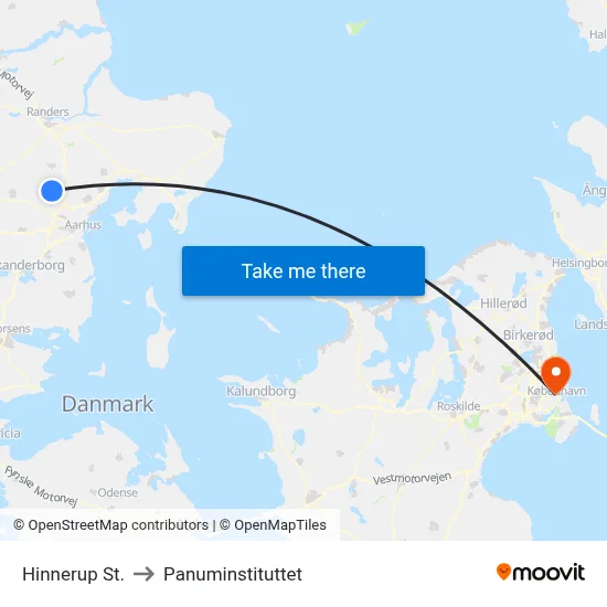 Hinnerup St. to Panuminstituttet map
