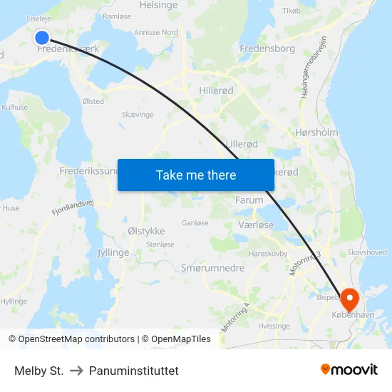 Melby St. to Panuminstituttet map