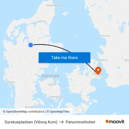 Dyrskuepladsen (Viborg Kom) to Panuminstituttet map