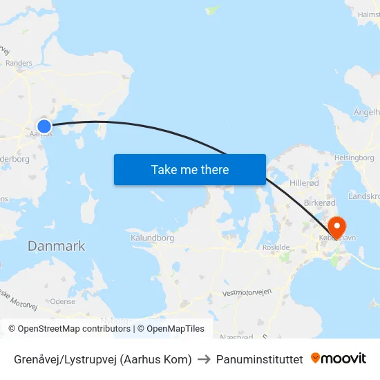 Grenåvej/Lystrupvej (Aarhus Kom) to Panuminstituttet map