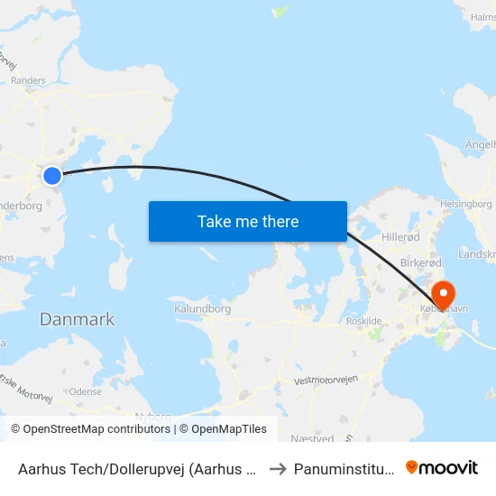 Aarhus Tech/Dollerupvej (Aarhus Kom) to Panuminstituttet map