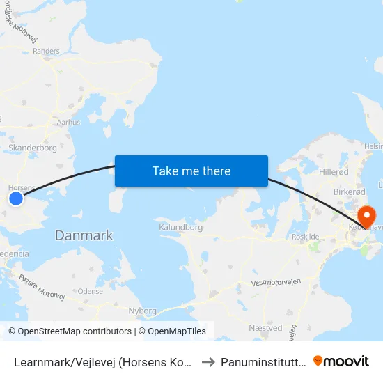 Learnmark/Vejlevej (Horsens Kom) to Panuminstituttet map