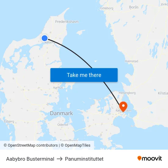 Aabybro Busterminal to Panuminstituttet map