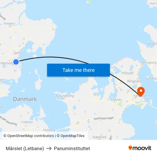 Mårslet (Letbane) to Panuminstituttet map